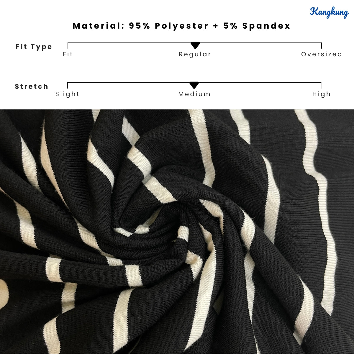 KANGKUNG JANETTE STRIPED A-LINE LONG TOP - Q007