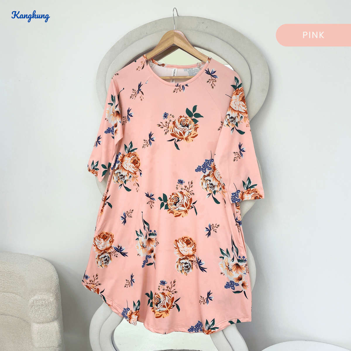 KANGKUNG BIHA FLORAL PRINTED LONG SLEEVE TOP-Q009