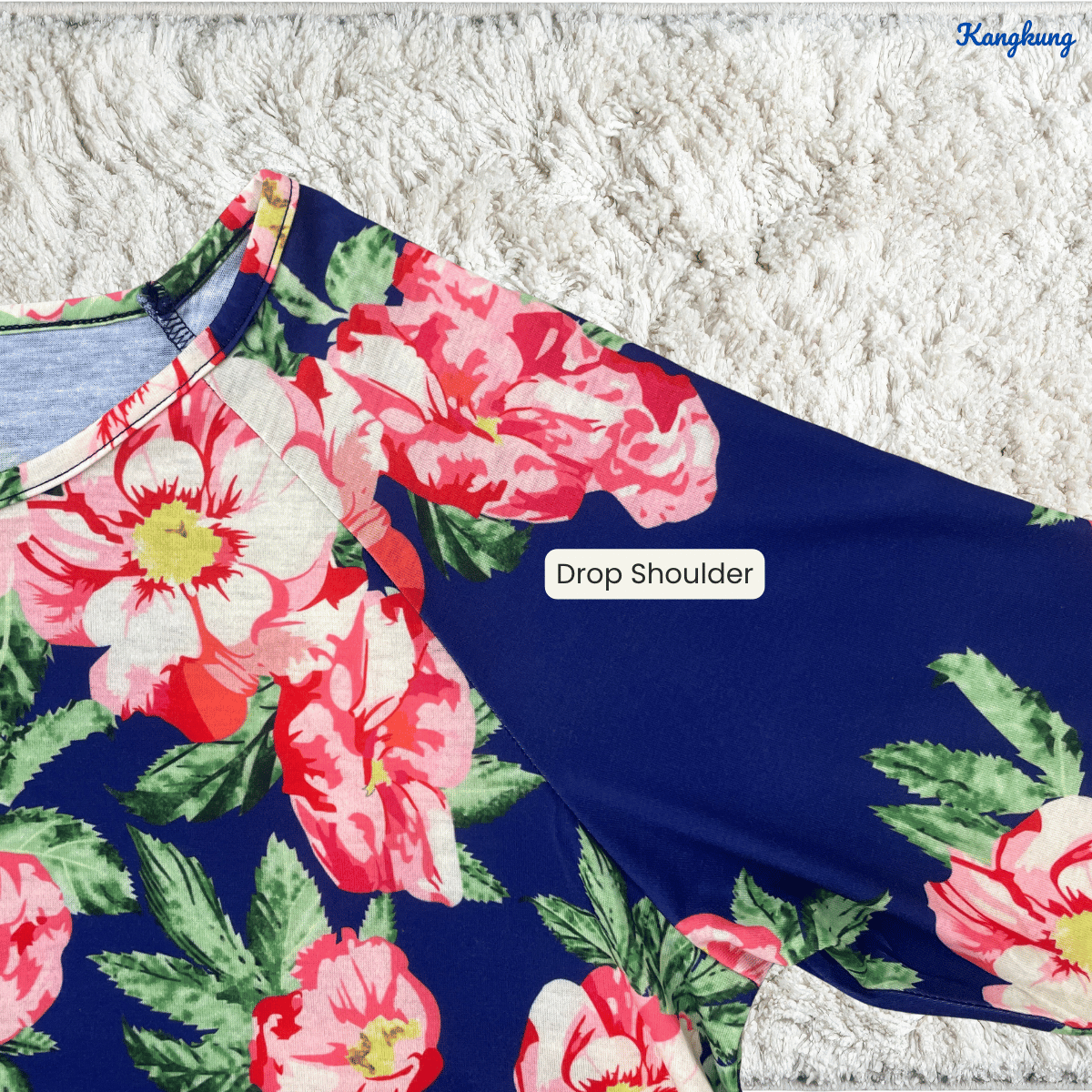 KANGKUNG BIHA FLORAL PRINTED LONG SLEEVE TOP-Q009