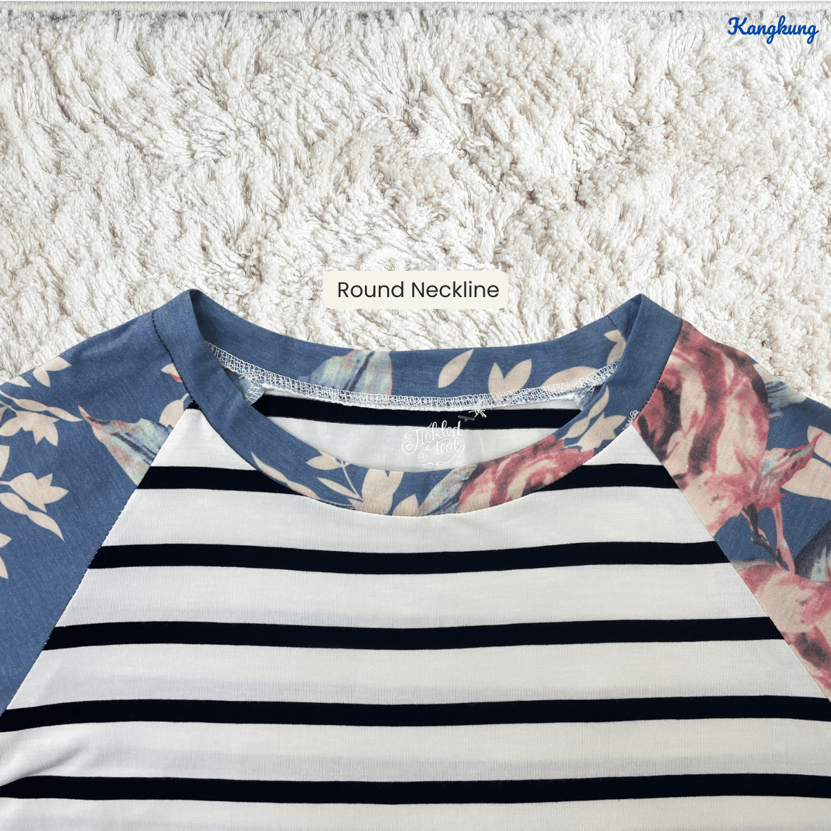 KANGKUNG SUNNY MODEST STRIPED LONG TOP-Q012