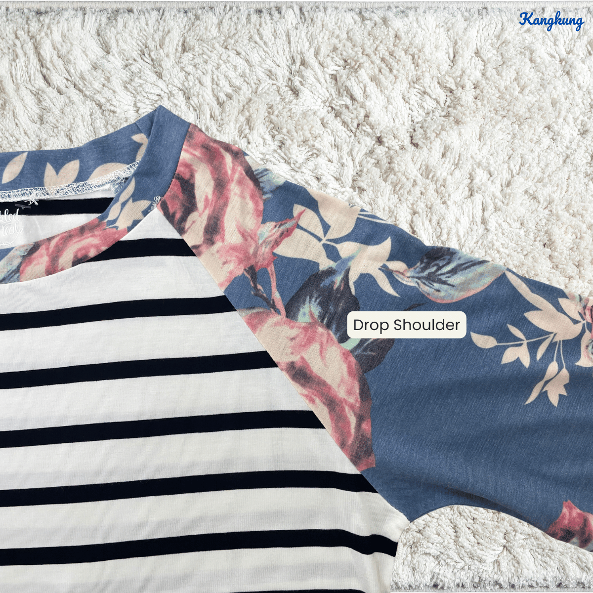 KANGKUNG SUNNY MODEST STRIPED LONG TOP-Q012