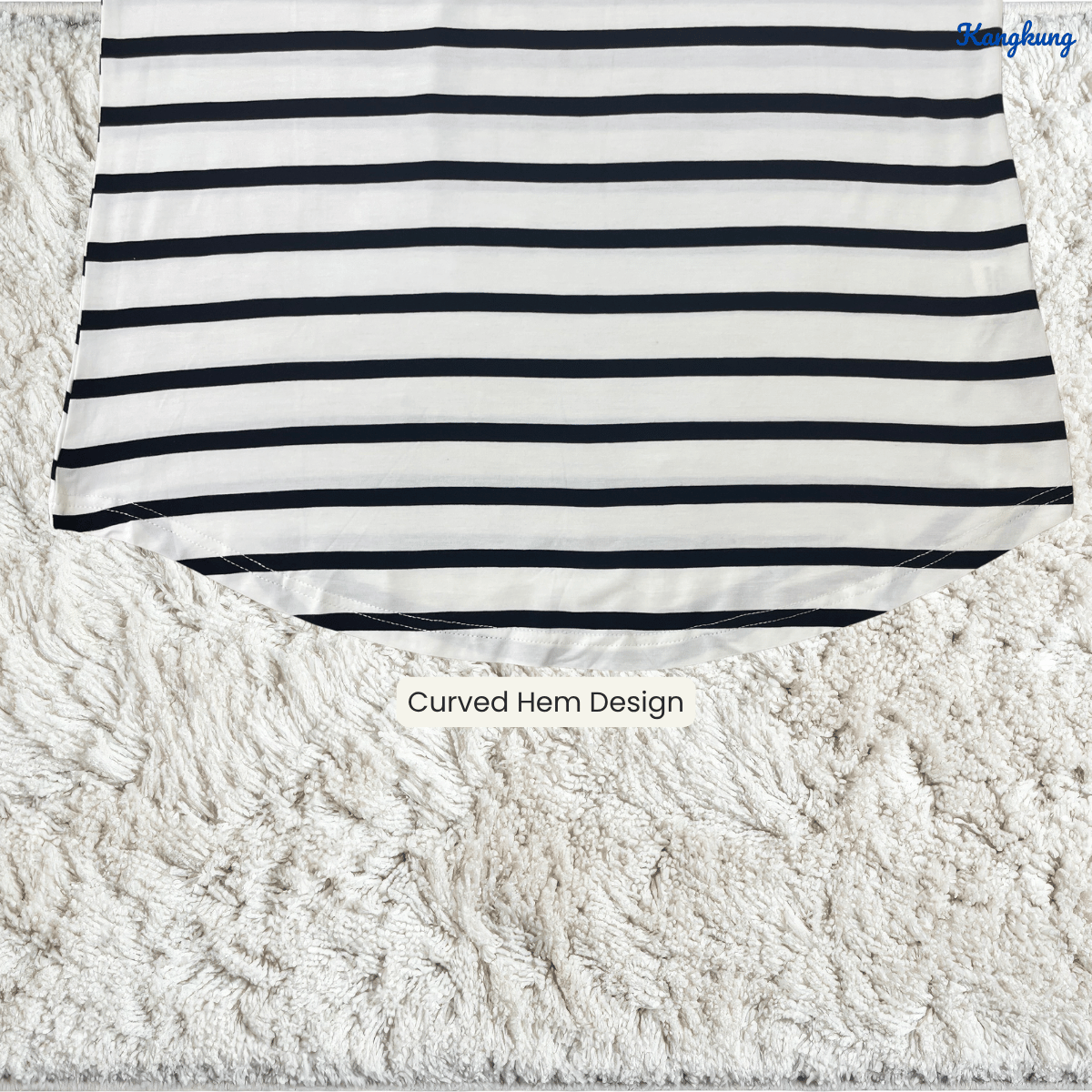 KANGKUNG SUNNY MODEST STRIPED LONG TOP-Q012