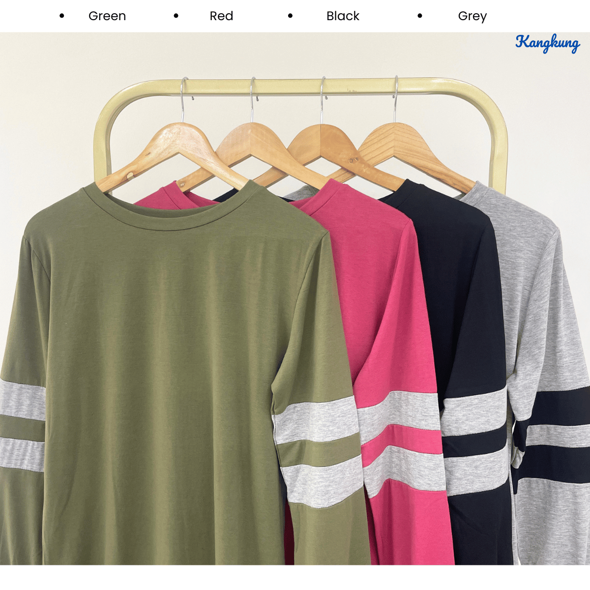 KANGKUNG FIFIE DOUBLE STRIPE LONG SLEEVE SWEATSHIRT-Q014