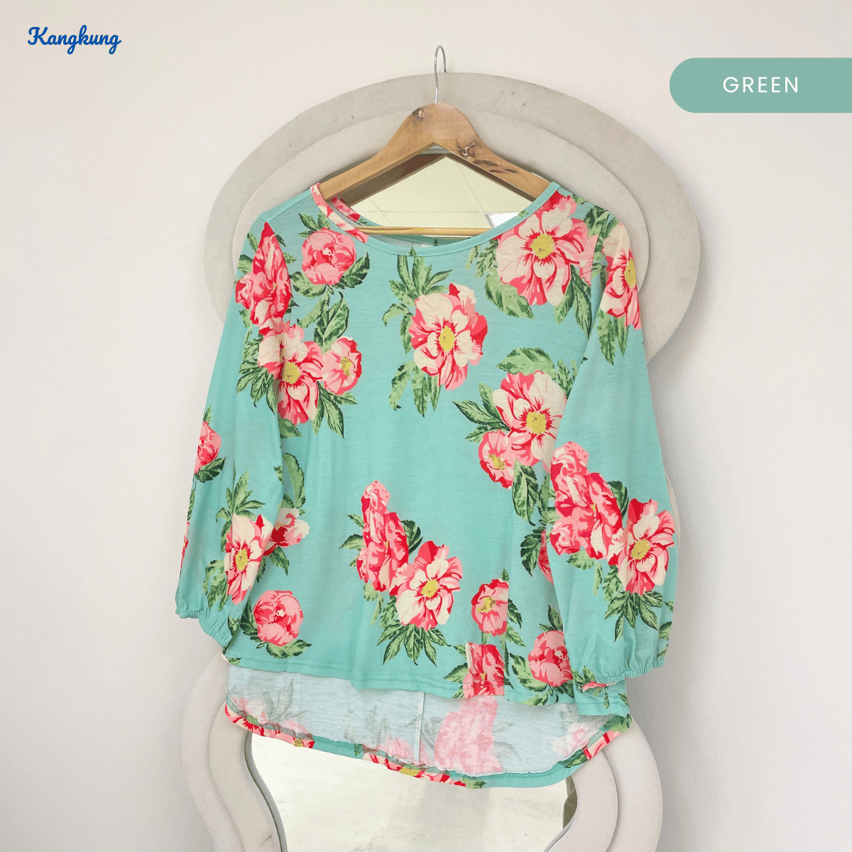 KANGKUNG ALEA FLORAL PRINTED LONG SLEEVE TOP-Q022