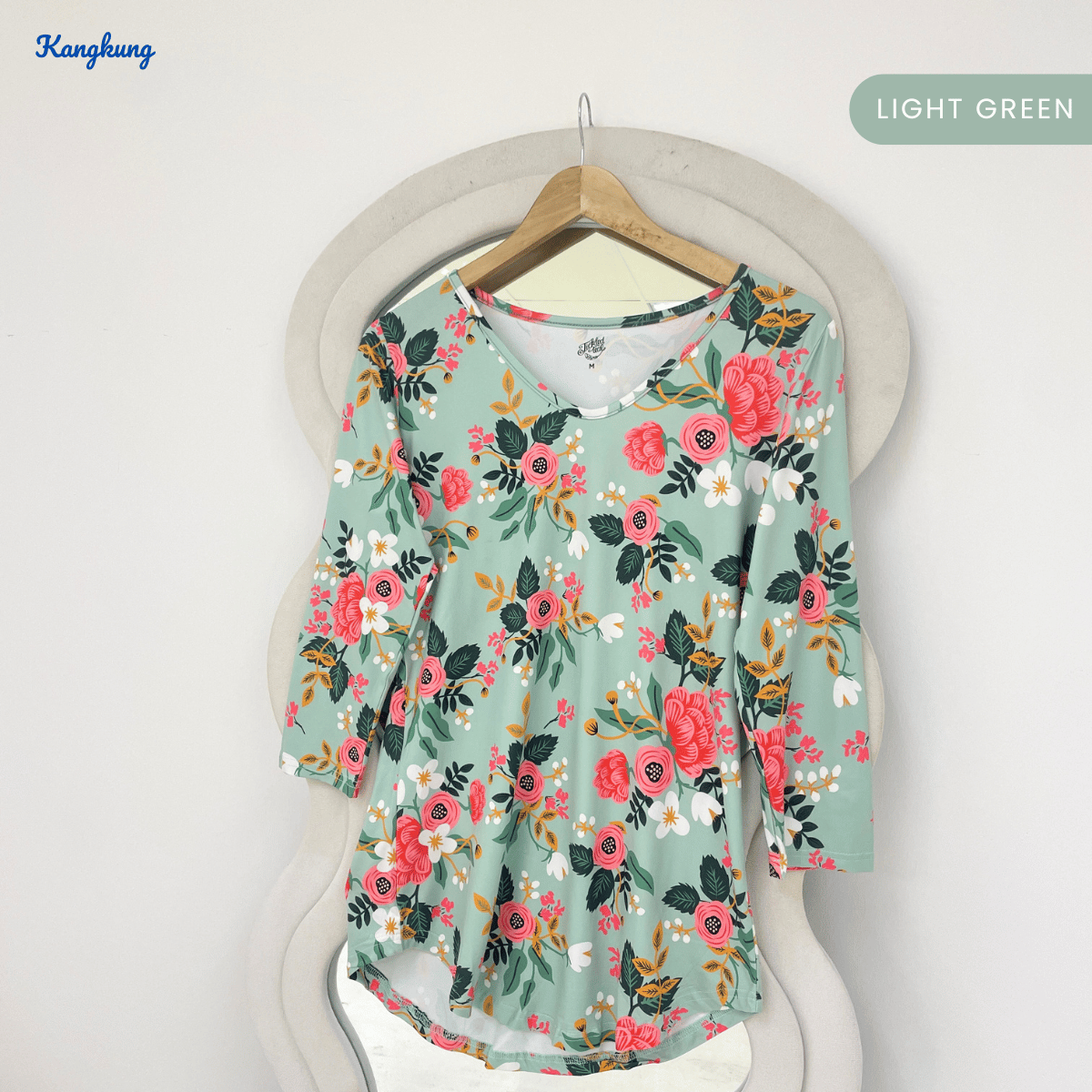 KANGKUNG ALEA FLORAL PRINTED LONG SLEEVE TOP-Q022