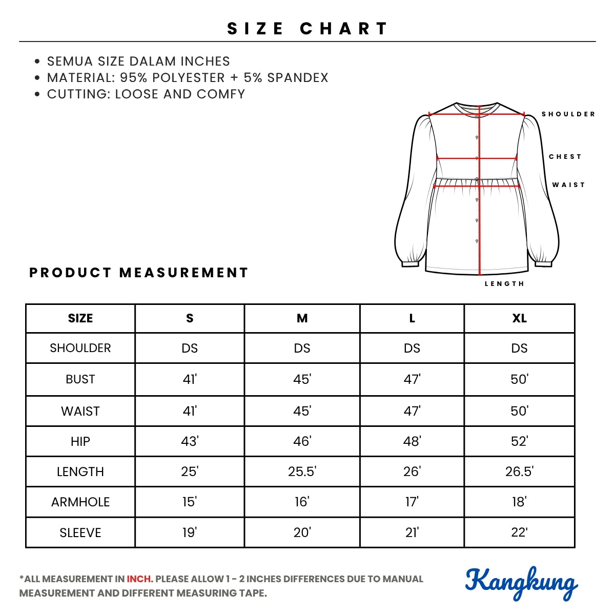 KANGKUNG GRETA LACE-UP NECK TEXTURED SLEEVE LONG TOP - Q024