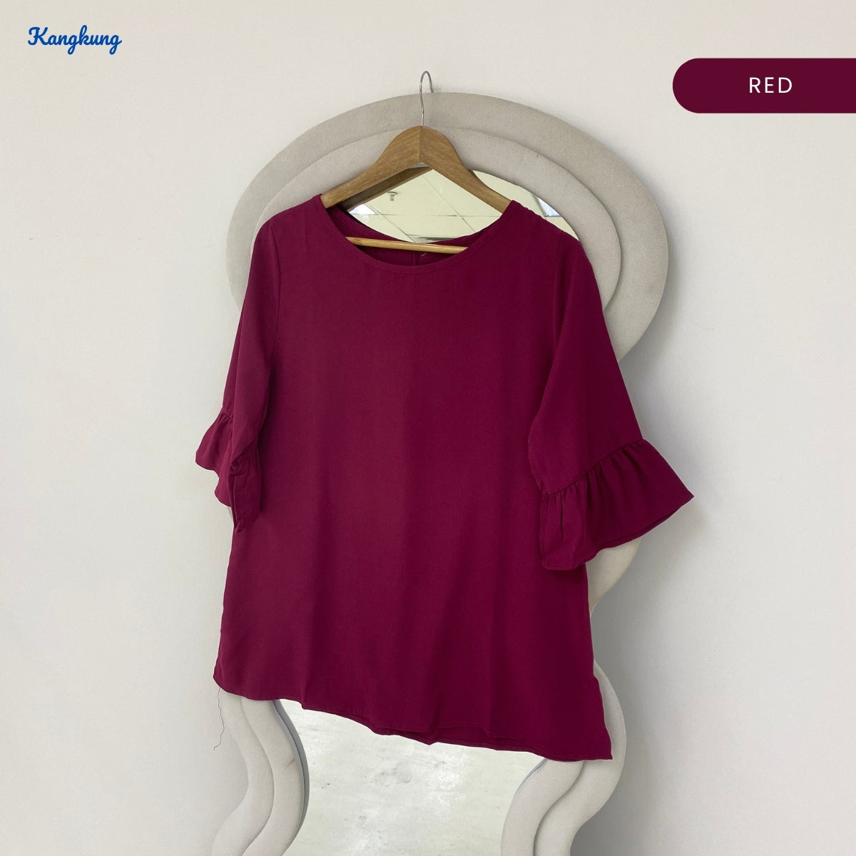 KANGKUNG MANDY RUFFLE BELL SLEEVE LONG TOP - Q025