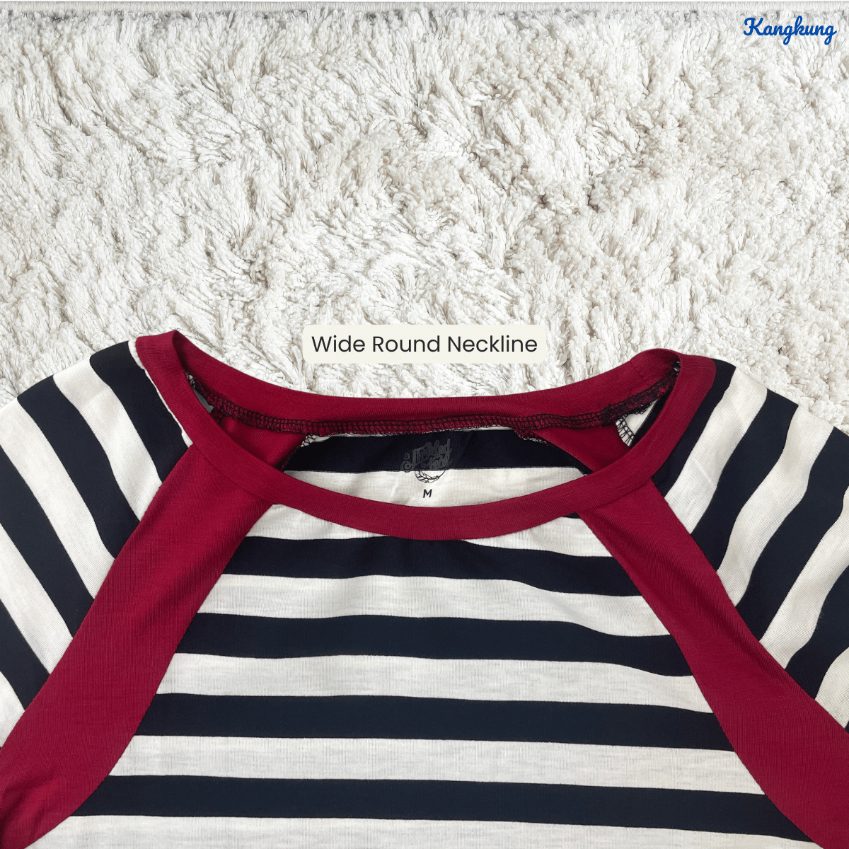 KANGKUNG SONIA RAGLAN STRIPED LONG SLEEVE CASUAL TOP-Q028