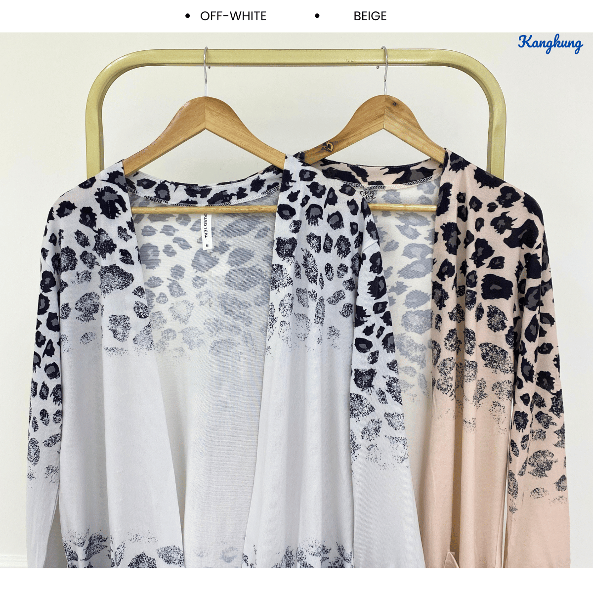 KANGKUNG MARLINI LEOPARD PRINT OPEN CARDIGAN-Q043