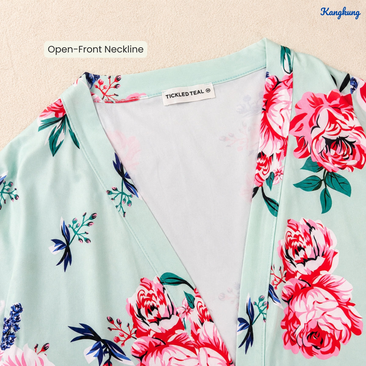 KANGKUNG AVELINA FLORAL PRINT OPEN-FRONT LONG CARDIGAN - Q045