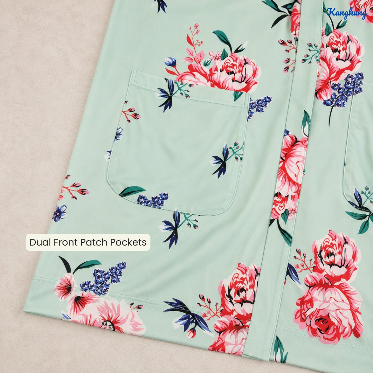 KANGKUNG AVELINA FLORAL PRINT OPEN-FRONT LONG CARDIGAN - Q045
