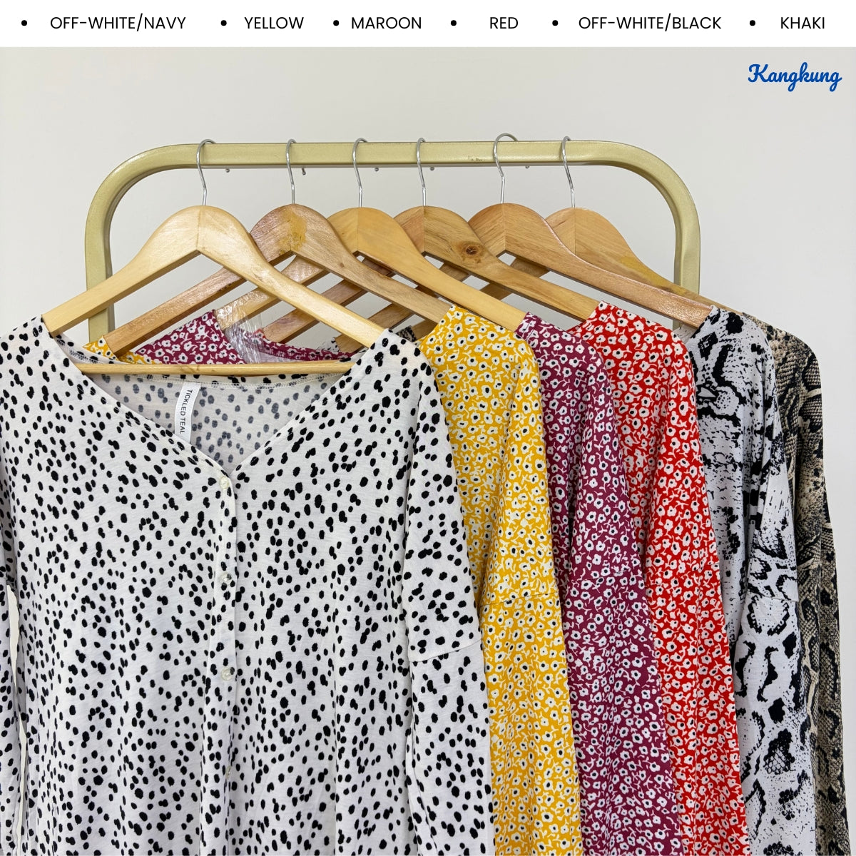 KANGKUNG ELOWEN LEOPARD PRINT TIE-FRONT LONG SLEEVE TOP - Q046