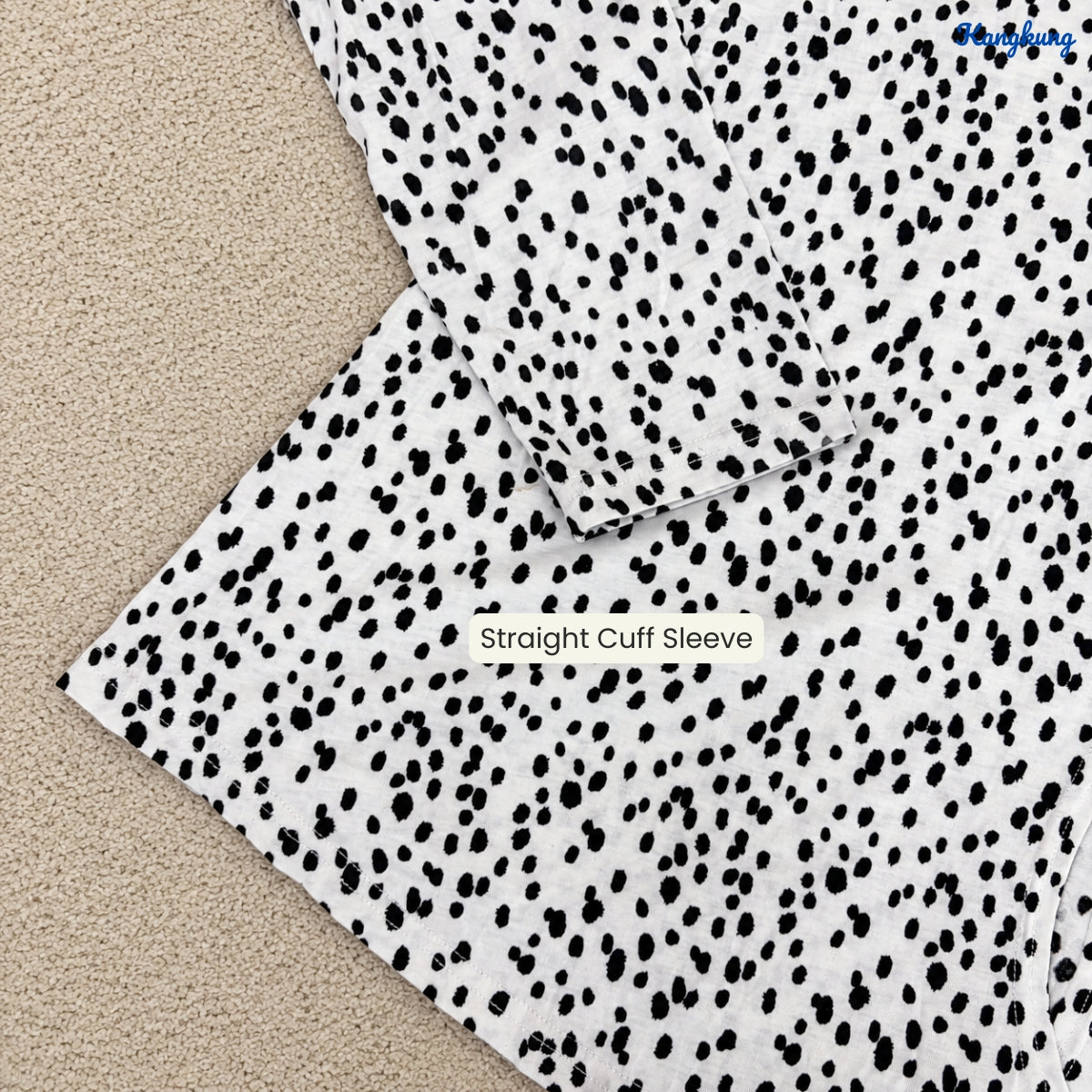 KANGKUNG ELOWEN LEOPARD PRINT TIE-FRONT LONG SLEEVE TOP - Q046