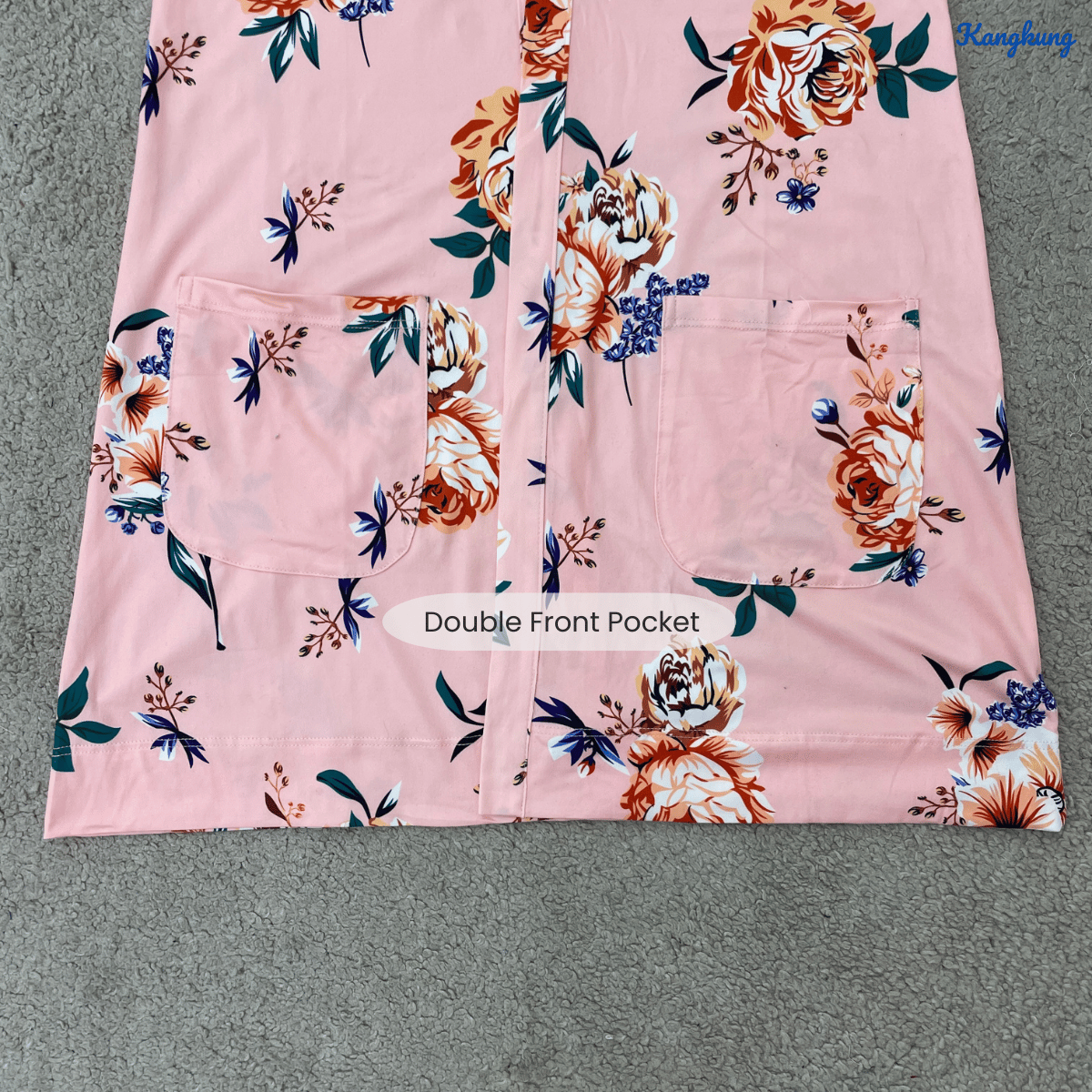 KANGKUNG EVELINA FLORAL PRINT OPEN-FRONT LONG CARDIGAN - Q048(#045)