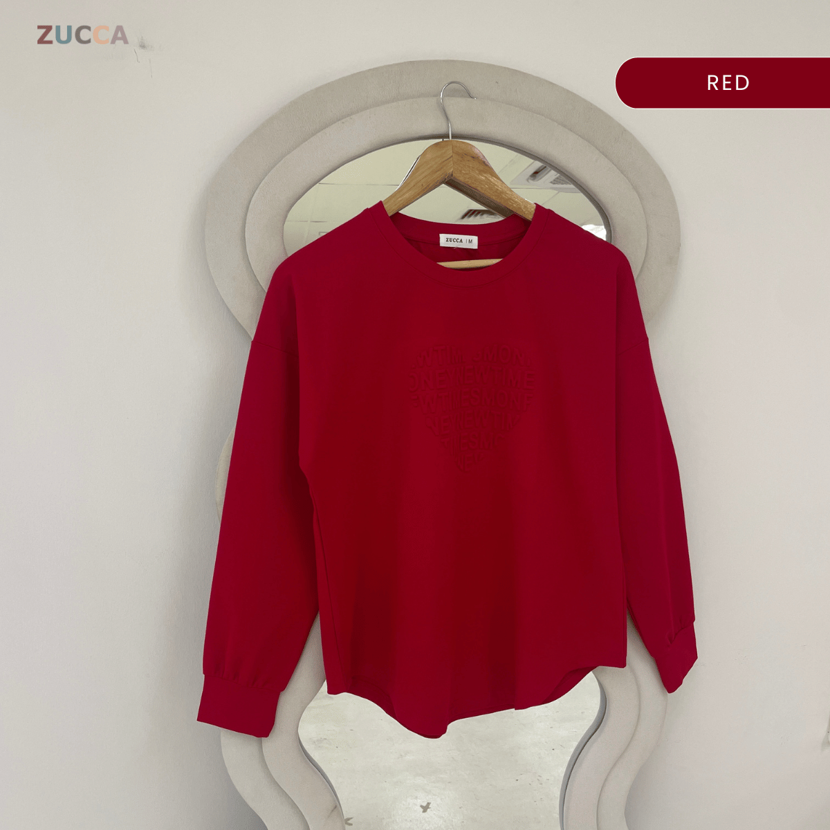ZUCCA MALIA MINIMAL HEART SHAPE EMBOSSED MODEST TOP - MA183