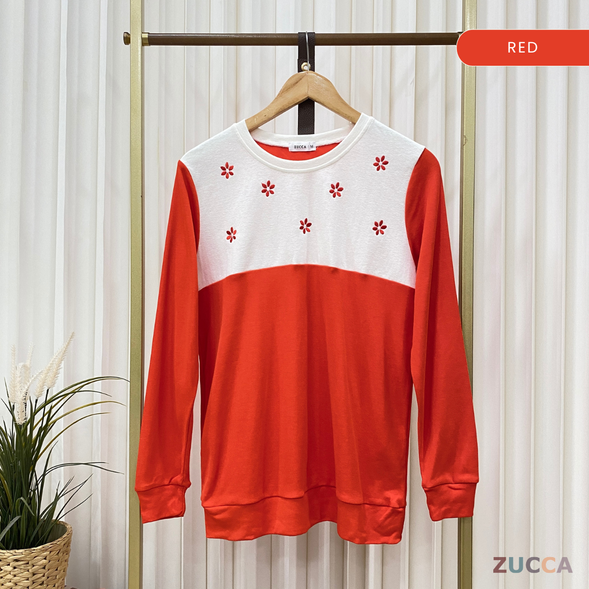 ZUCCA JOANEE BLOUSE LAYERED CANTIK DENGAN SULAMAN FLORAL - MA011