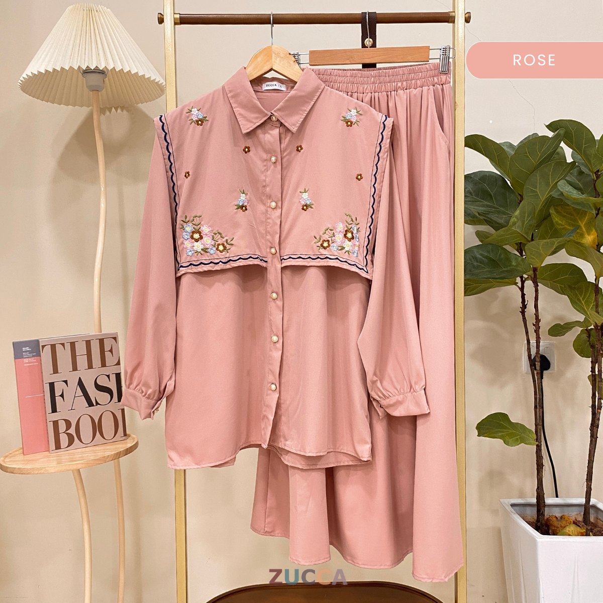 ZUCCA IRDINEE SET BAJU DAN SKIRT SULAMAN BUNGA - DMSET001