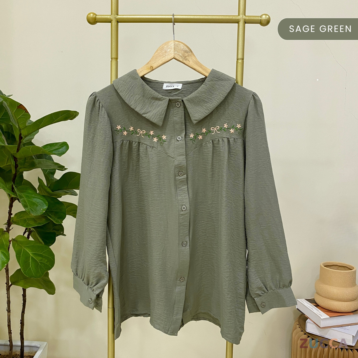 ZUCCA IRENA CASUAL EMBROIDERY BLOUSE - DM209