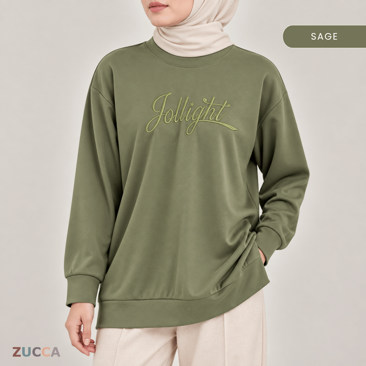 ZUCCA NELLY MINIMAL EMBROIDERED COZY SWEATSHIRT - MA199