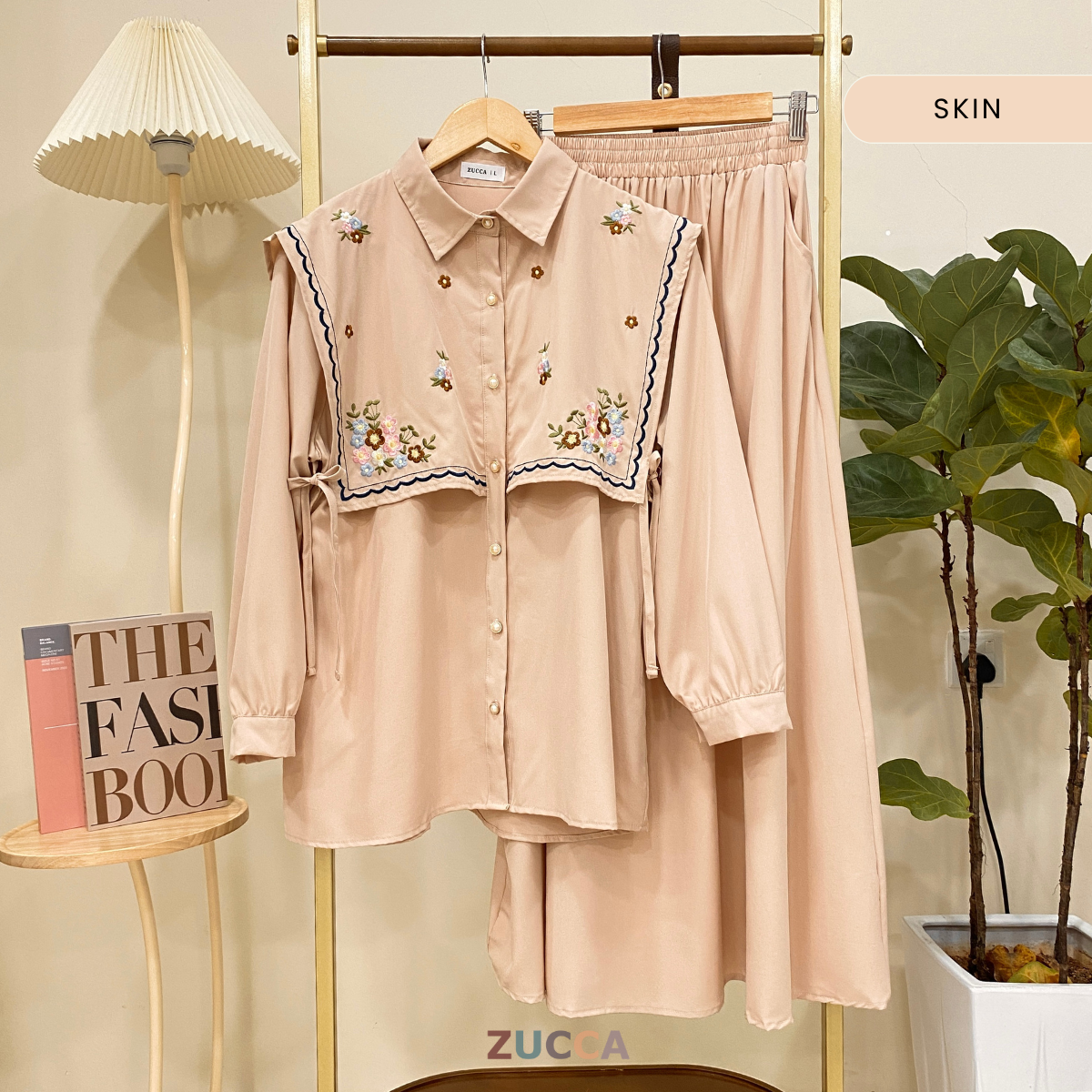 ZUCCA IRDINEE SET BAJU DAN SKIRT SULAMAN BUNGA - DMSET001