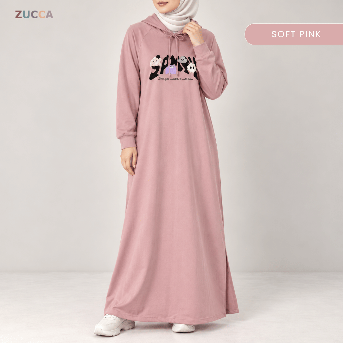 ZUCCA INARA EMBROIDERED MAXI DRESS HOODIE - MA258