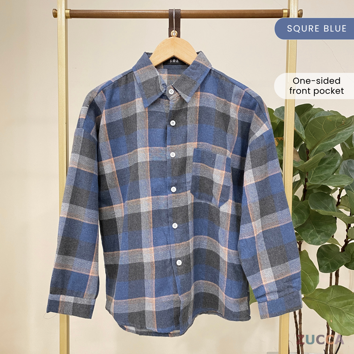 FELORA KEMEJA BLOUSE CORAK KOTAK - SU001