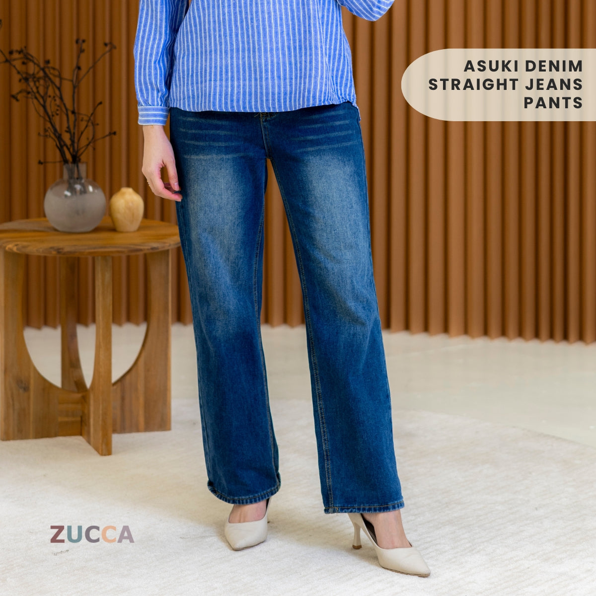 ZUCCA ASUKI DENIM STRAIGHT JEANS PANTS - SU002