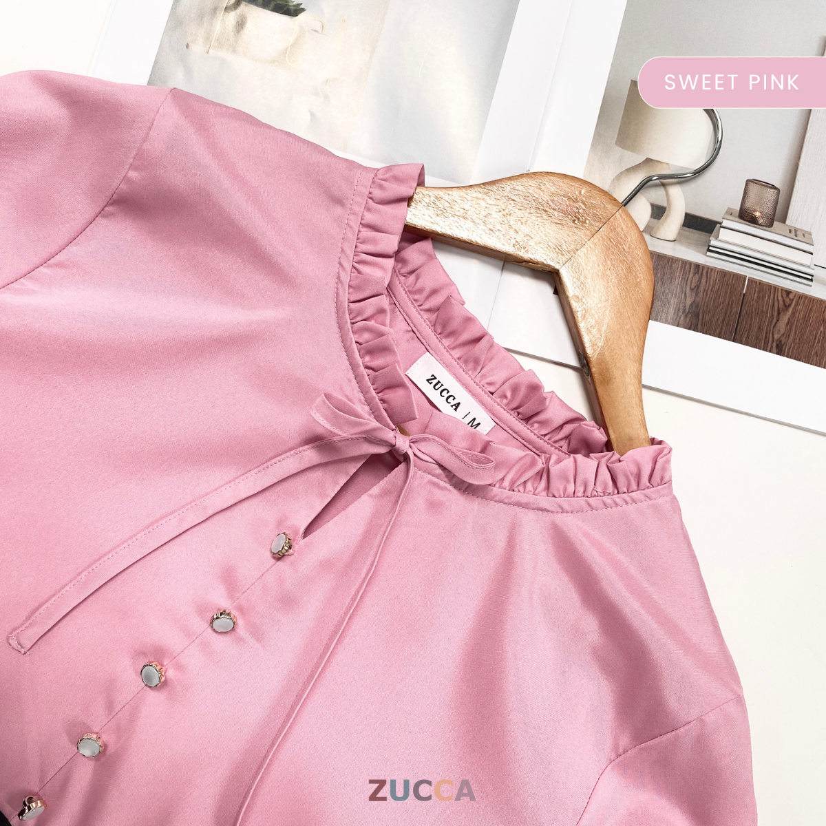 ZUCCA NINIA BLOUS LEHER BERLIPAT TRENDY - MA001