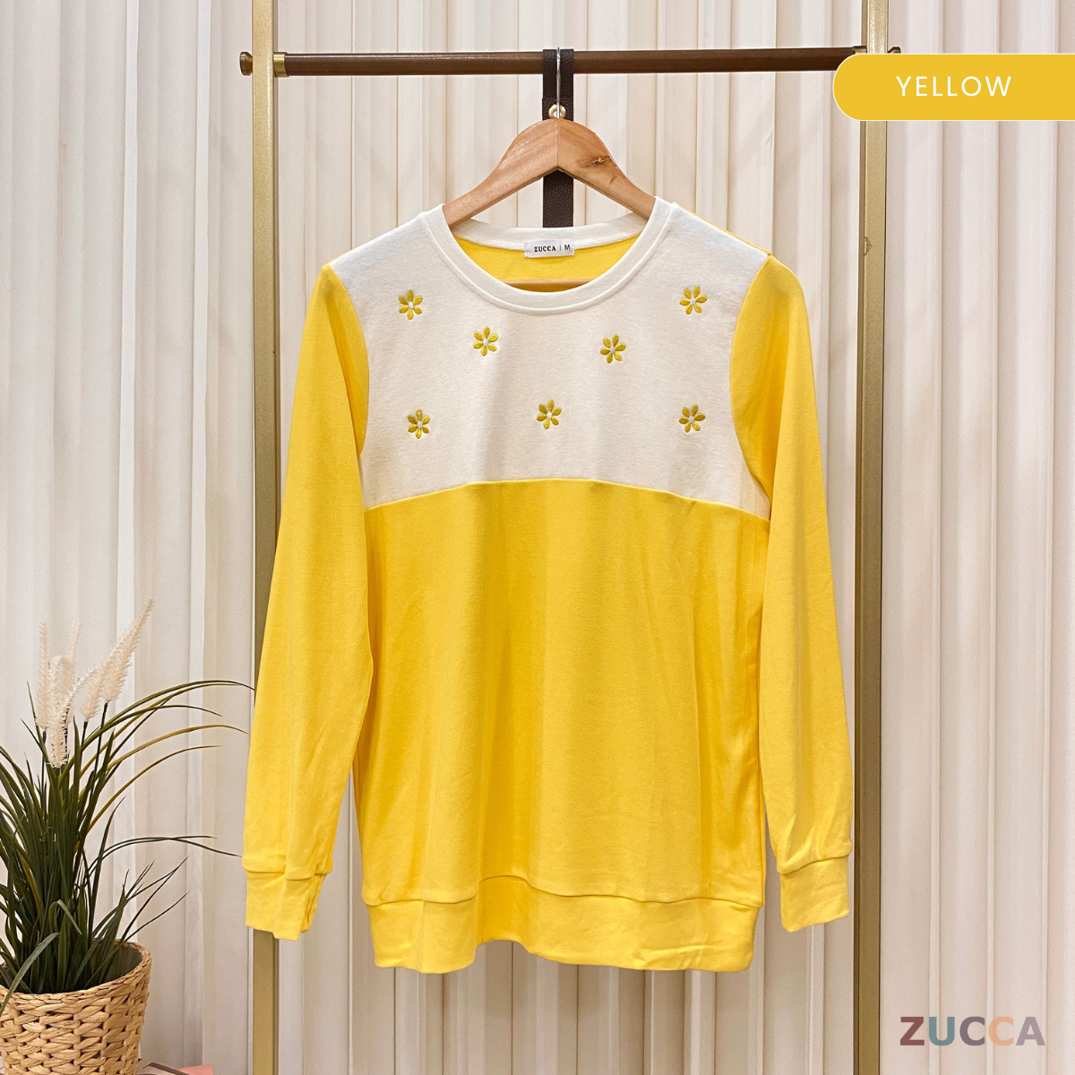 ZUCCA JOANEE BLOUSE LAYERED CANTIK DENGAN SULAMAN FLORAL - MA011