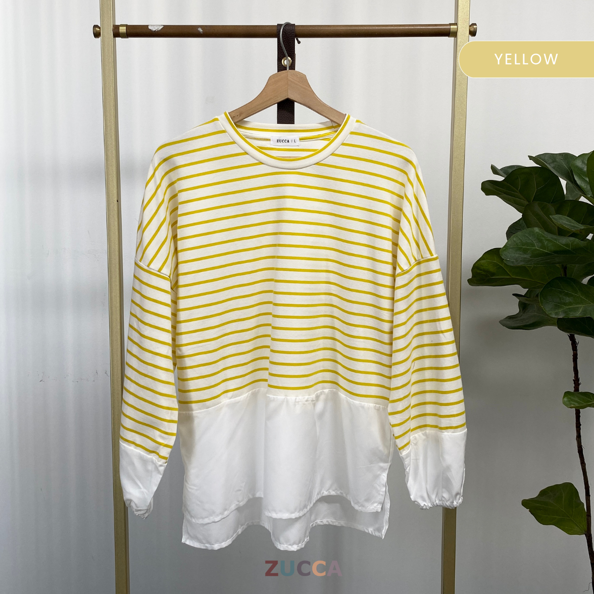 ZUCCA LIANA STRIPED CONTRAST HEM COTTON SHIRT - MA043