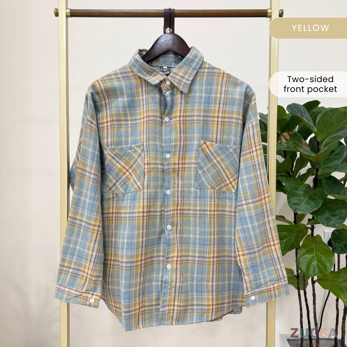 FELORA KEMEJA BLOUSE CORAK KOTAK - SU001