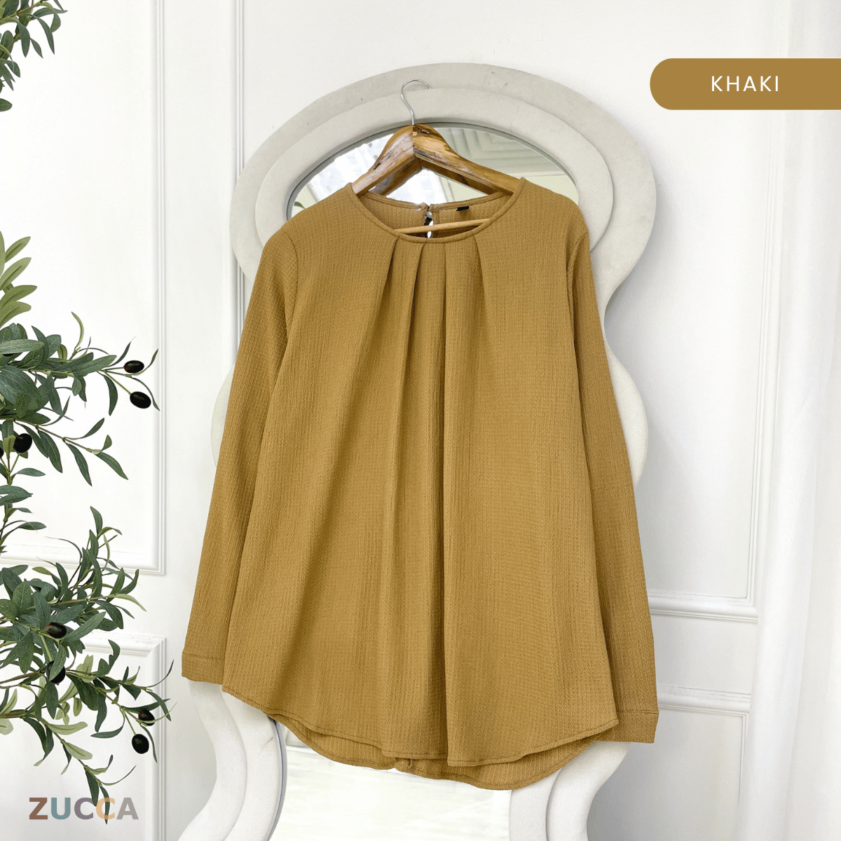 ZUCCA FARAH ELEGANT PLEATED TEXTURED BLOUSE - ZW001 (8873CQ)