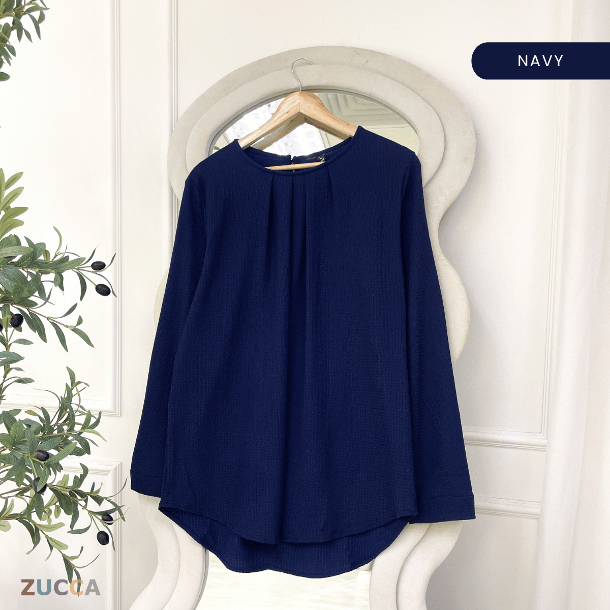 ZUCCA FARAH ELEGANT PLEATED TEXTURED BLOUSE - ZW001 (8873CQ)