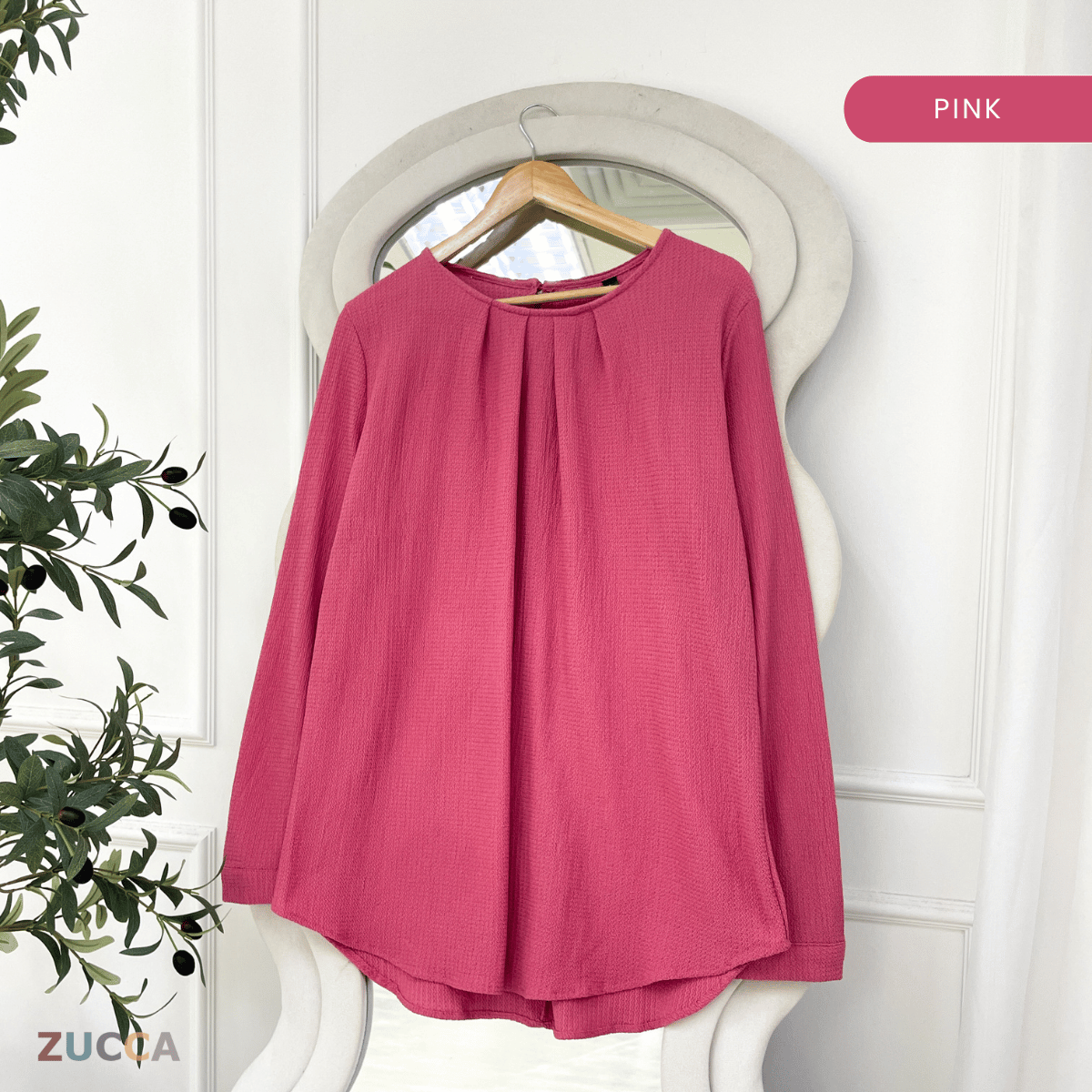 ZUCCA FARAH ELEGANT PLEATED TEXTURED BLOUSE - ZW001 (8873CQ)