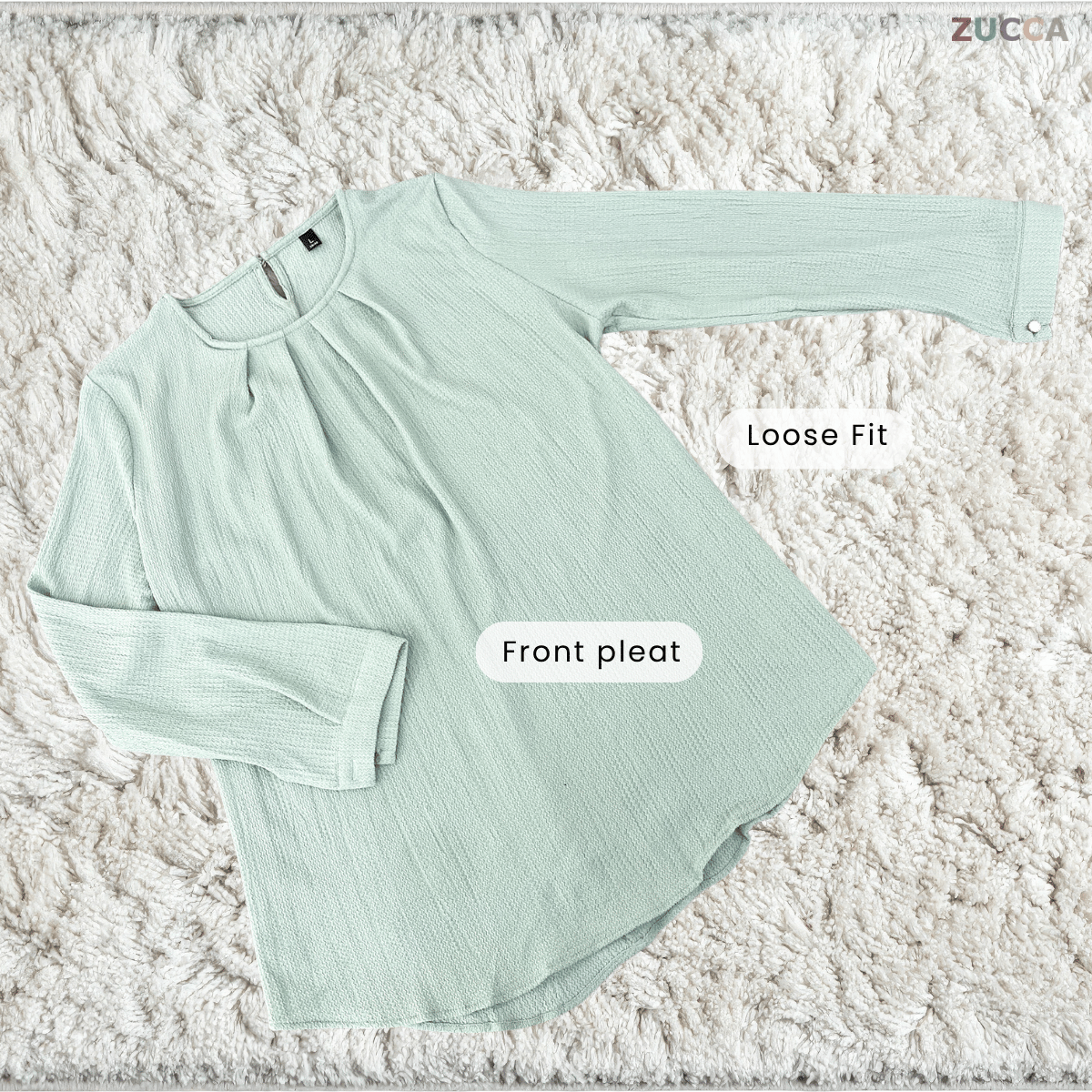 ZUCCA FARAH ELEGANT PLEATED TEXTURED BLOUSE - ZW001 (8873CQ)