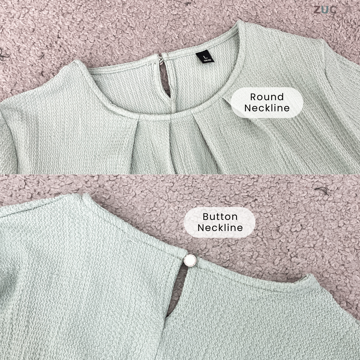 ZUCCA FARAH ELEGANT PLEATED TEXTURED BLOUSE - ZW001 (8873CQ)
