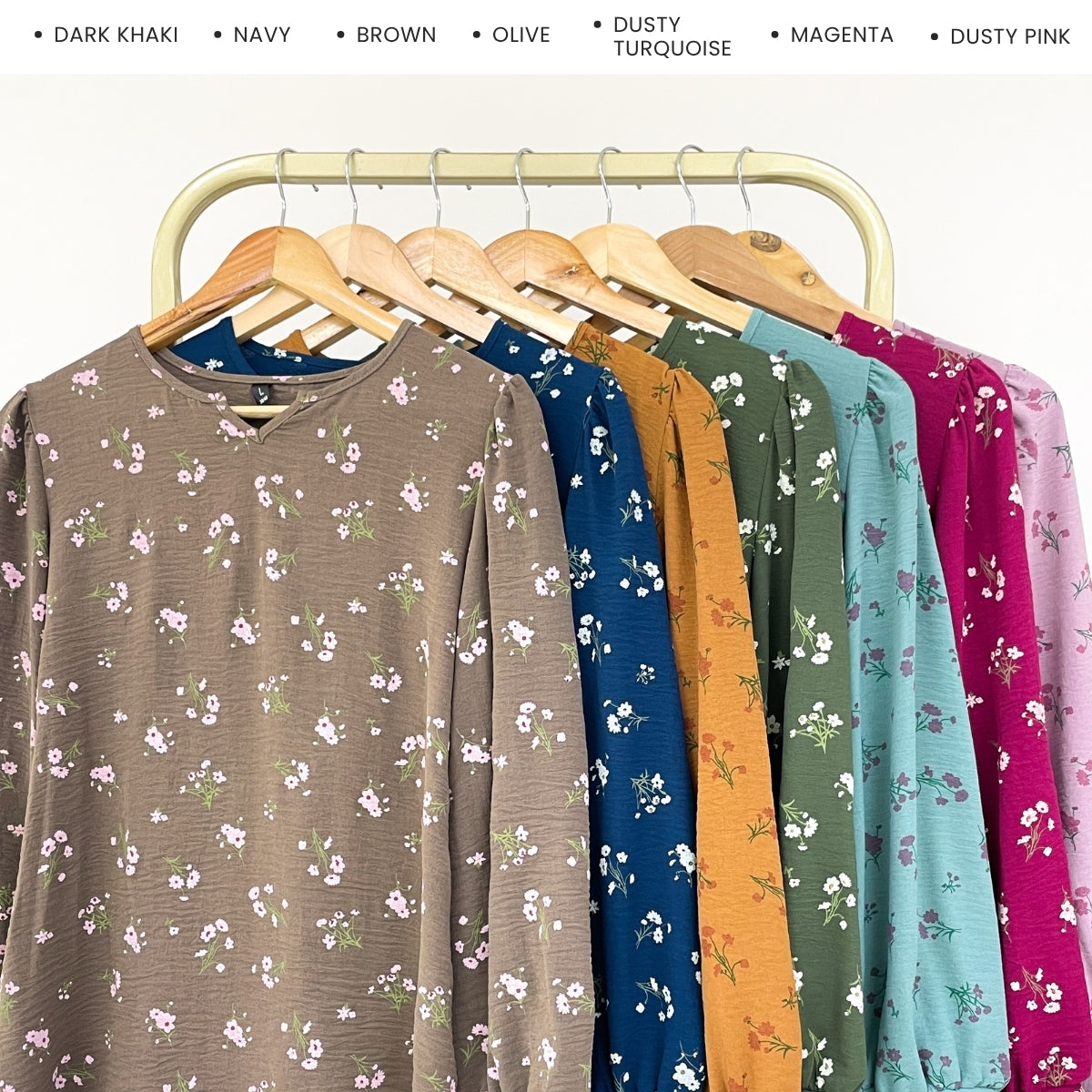 ZUCCA DENNIS ELEGANT FLORAL MODEST BLOUSE LONG SLEEVE - ZW003