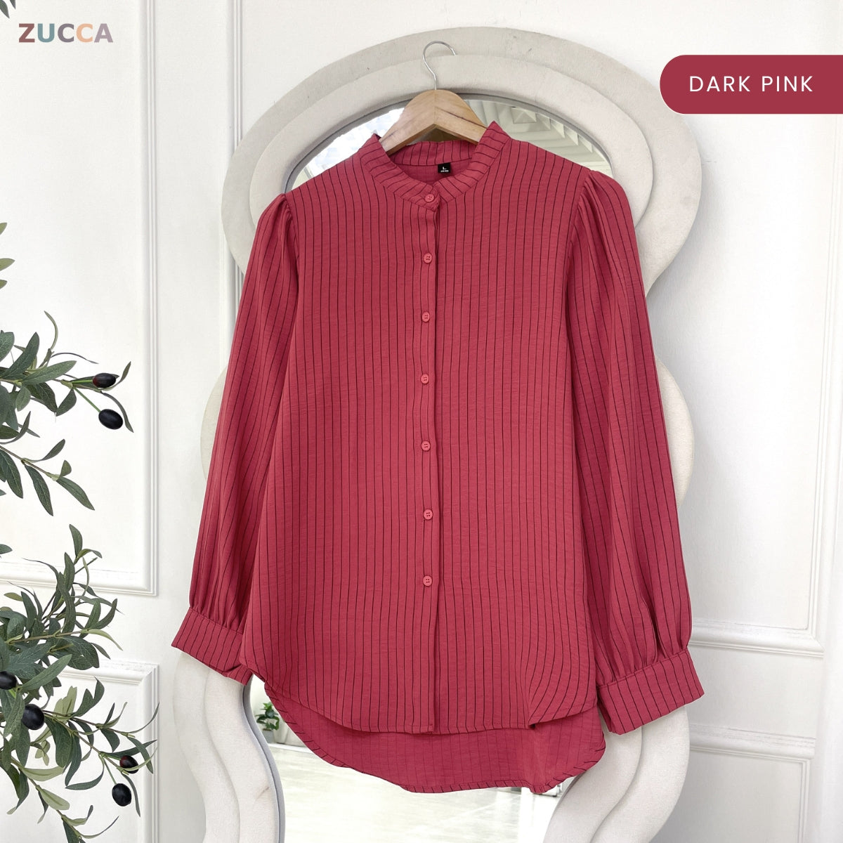 ZUCCA AWIN CLASSIC RIBBED MODEST STRIPE TOP LONG SLEEVE - ZW004