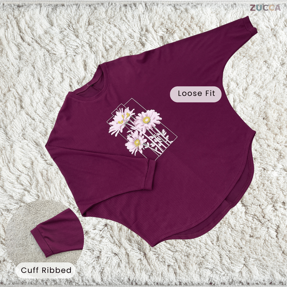 ZUCCA LINDA DAISY BLOOM BLOUSE - ZW006 (BK2012-A1)