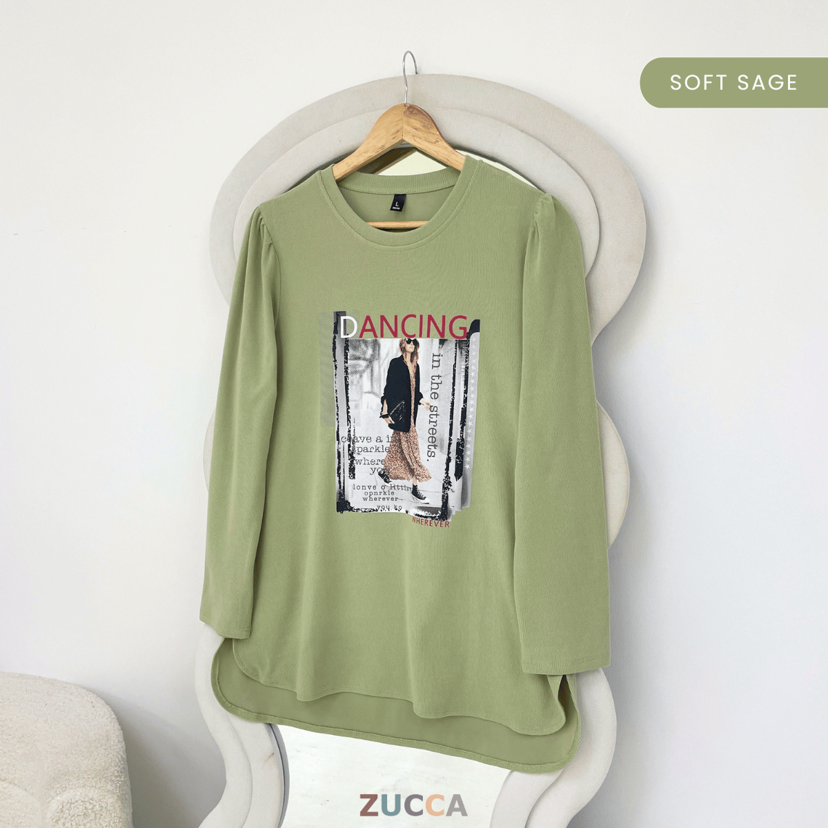 ZUCCA CALLY RELAXED DAILY GRAPHIC TOP-ZW008(244AA-1)