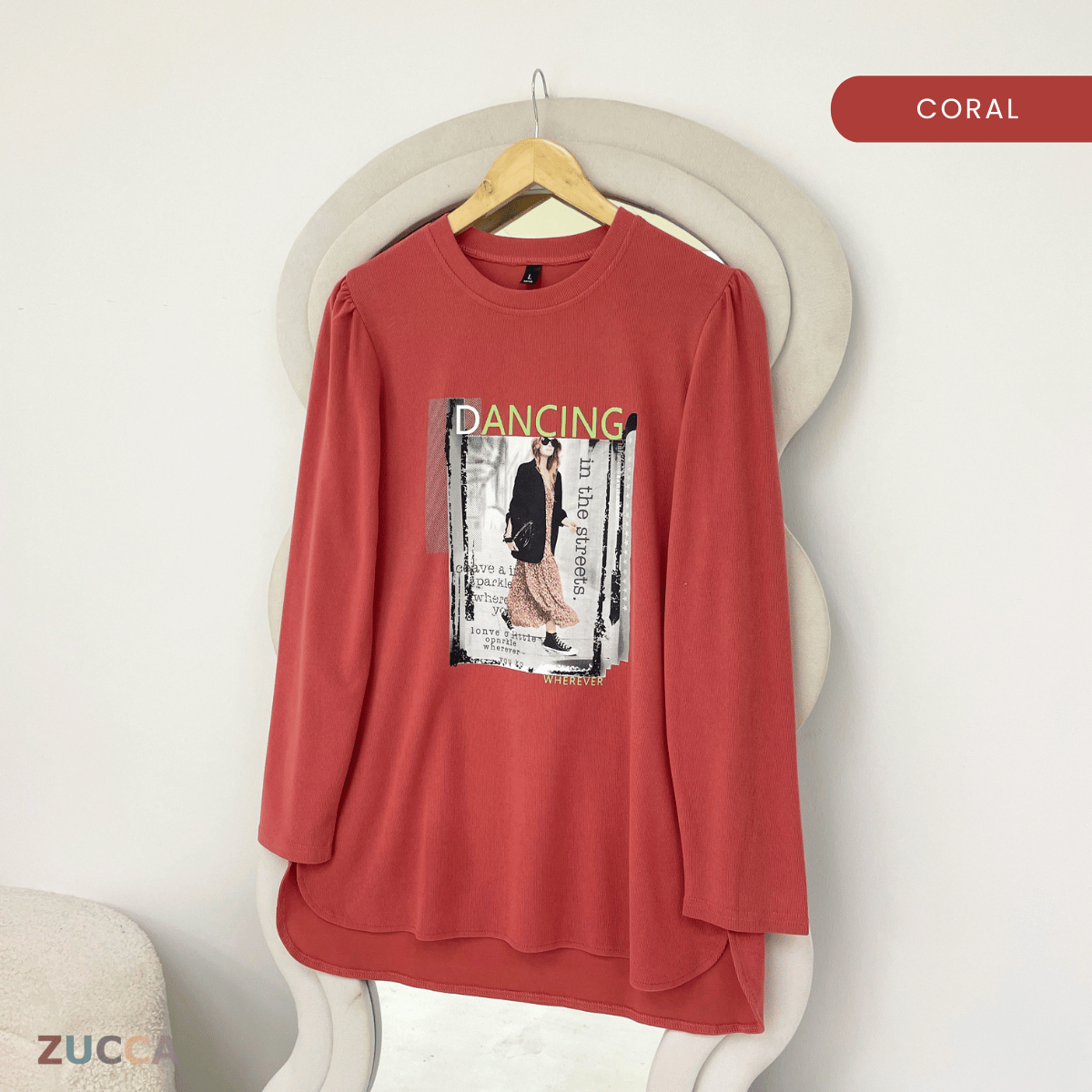 ZUCCA CALLY RELAXED DAILY GRAPHIC TOP-ZW008(244AA-1)