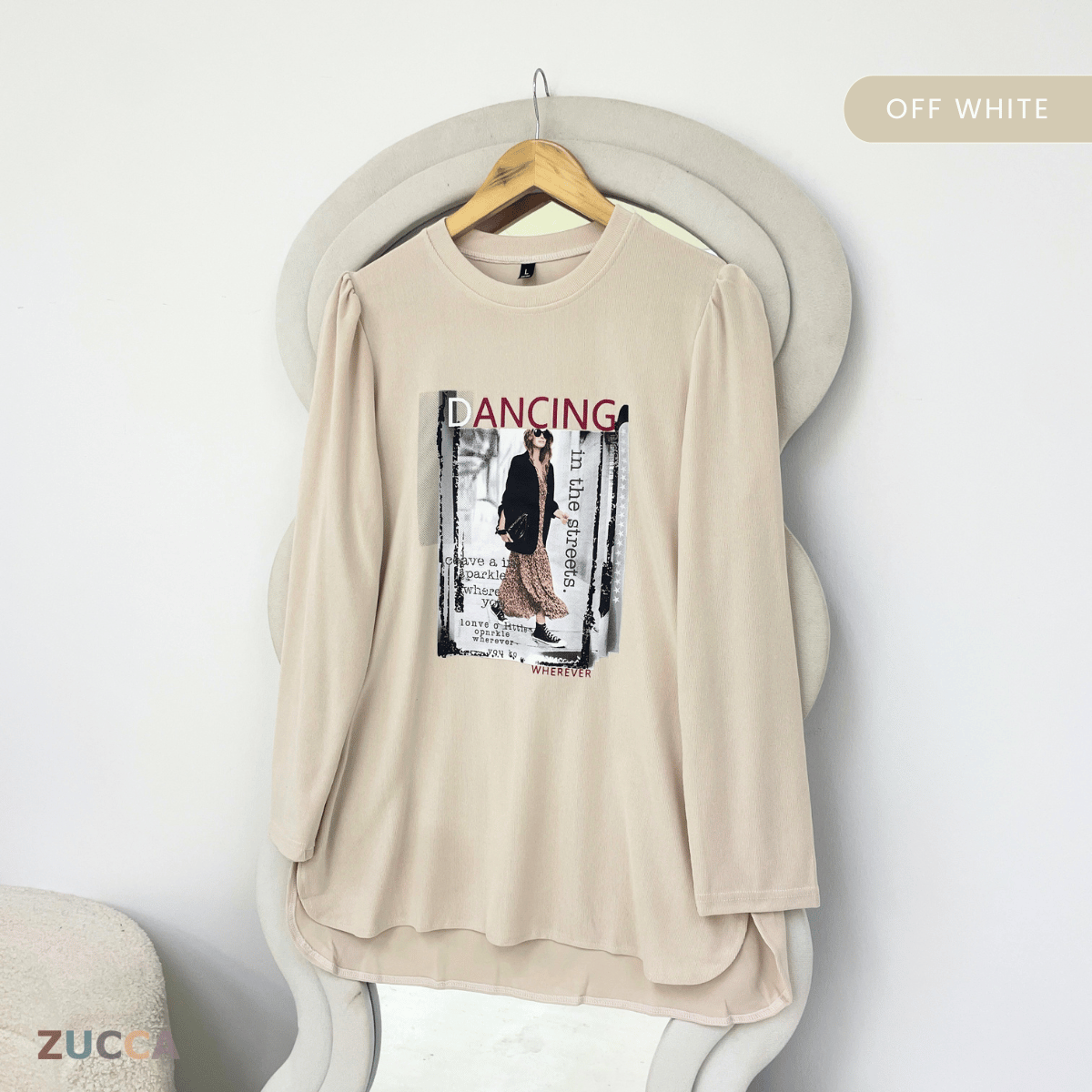 ZUCCA CALLY RELAXED DAILY GRAPHIC TOP-ZW008(244AA-1)