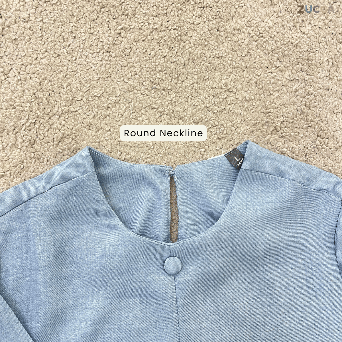 ZUCCA NAIMA HALF BUTTON LONG SLEEVE TOP-ZW009(AC8636-1)