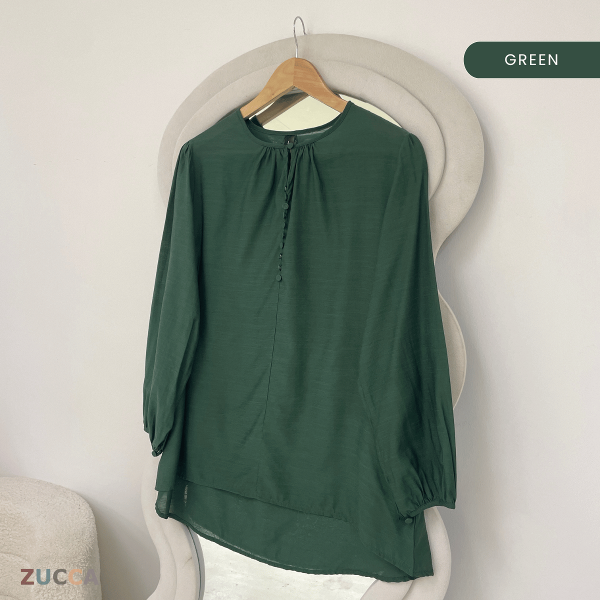 ZUCCA ESHA CLASSIC BUTTON TUNIC BLOUSE - ZW010(881642)