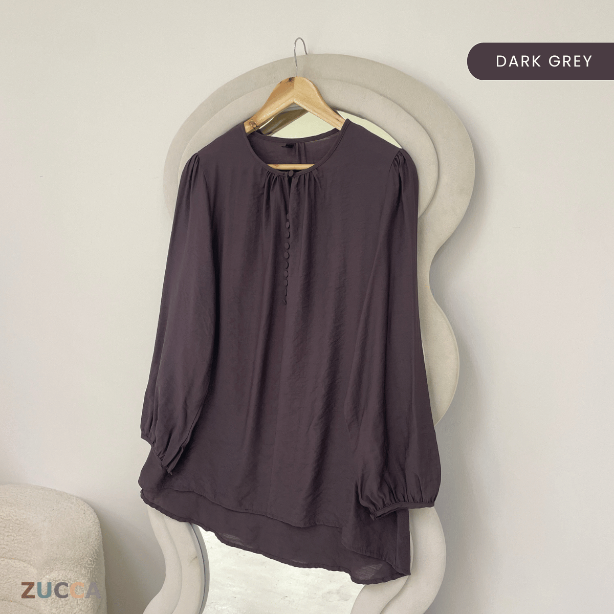 ZUCCA ESHA CLASSIC BUTTON TUNIC BLOUSE - ZW010(881642)