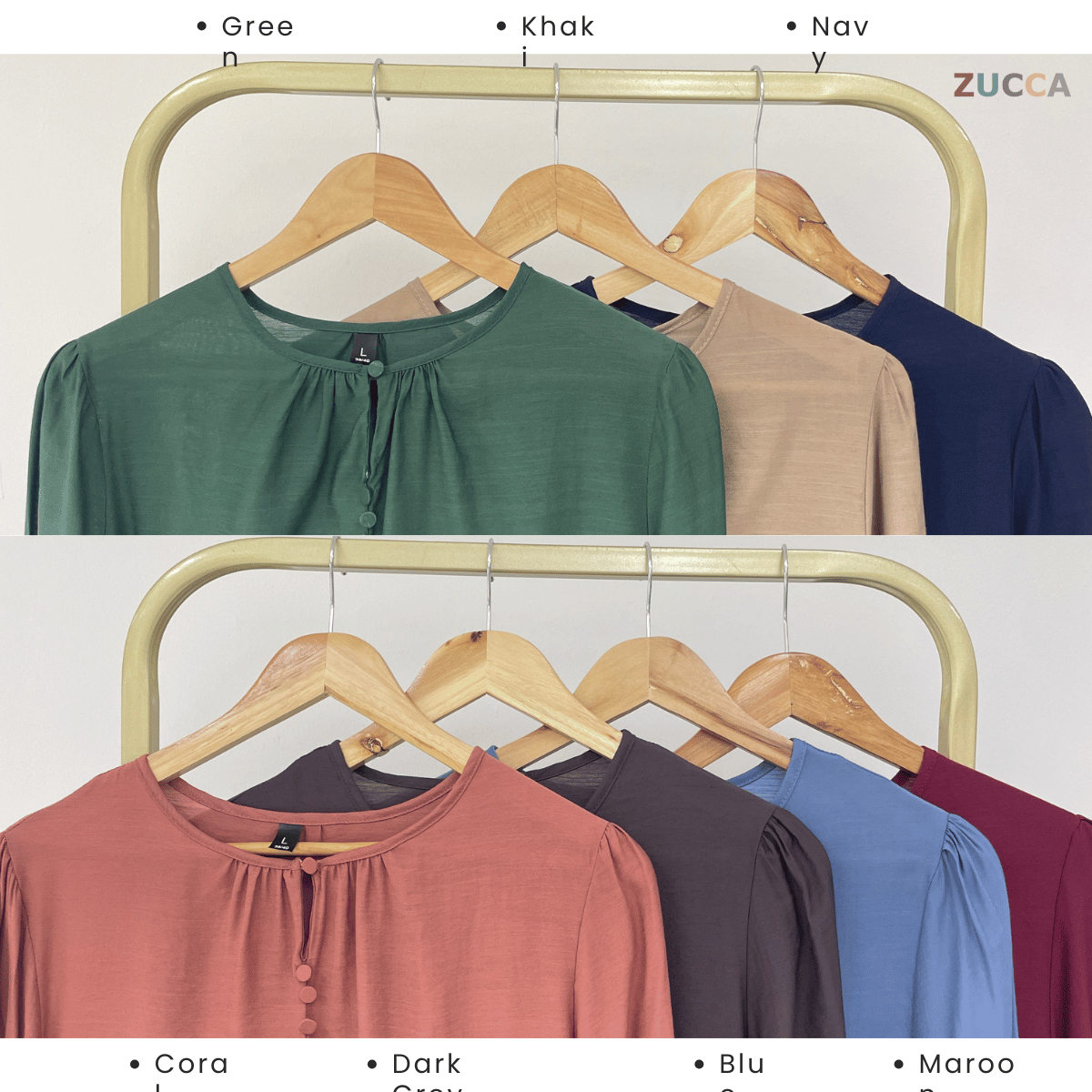 ZUCCA ESHA CLASSIC BUTTON TUNIC BLOUSE - ZW010(881642)