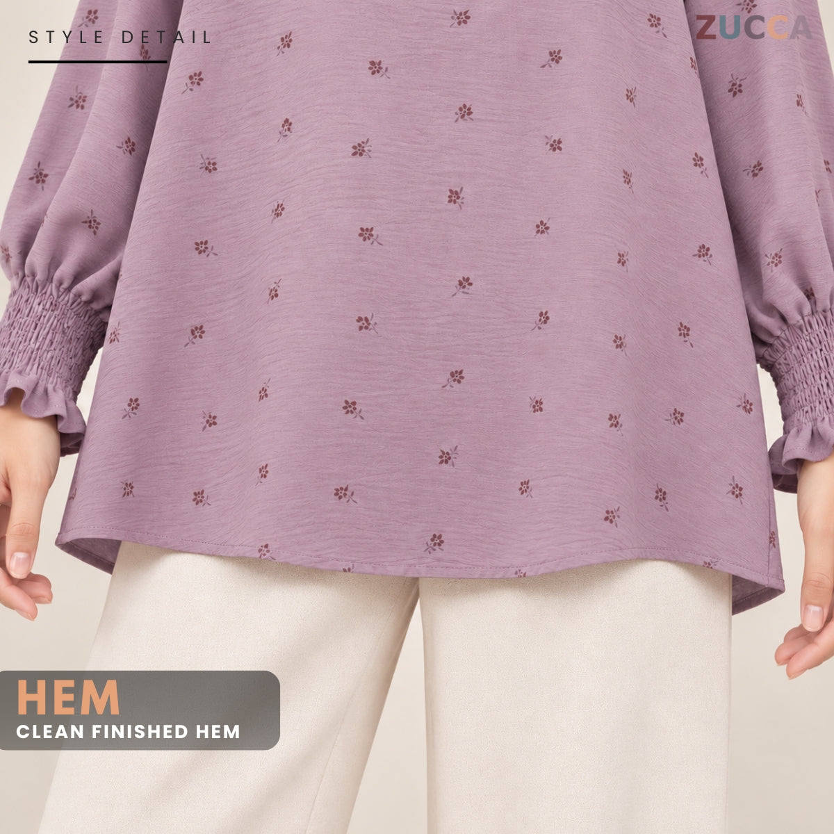 ZUCCA ALESHA CASUAL FLORAL PRINTED LONG SLEEVE TOP - ZW013