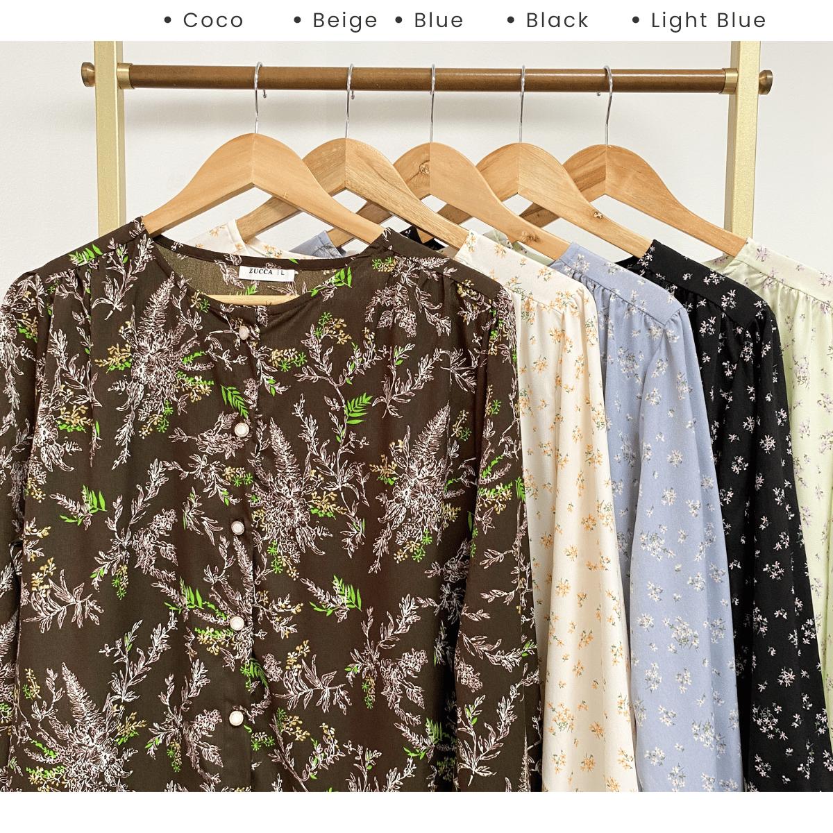 ZUCCA MARISSA BLOUSE BERCORAK FLORAL-DM119