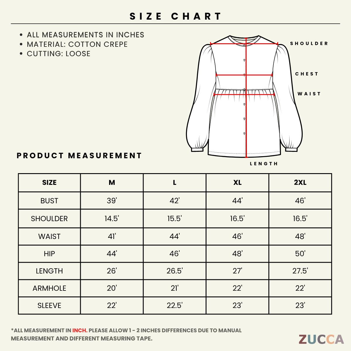 ZUCCA ARIANNA EMBROIDERY ROUND NECK BLOUSE-MA091 Tops