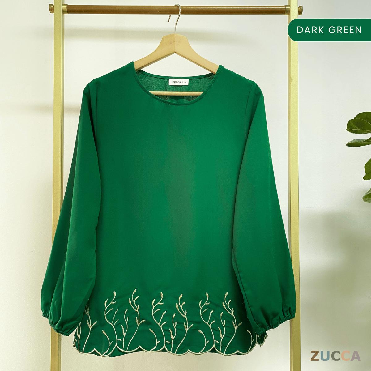 ZUCCA ARIANNA EMBROIDERY ROUND NECK BLOUSE-MA091 Tops